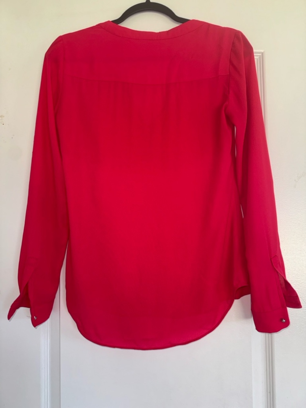 Candie’s Pink Blouse Size S Sheer V Neck Flowy Long Sleeve Top - Picture 7 of 7